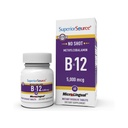 Superior Source No Shot Methylcobalamin B-12 5000 mcg - Vitamin B-12 to Support Energy Production, Brain Health & Overall Wellness - Sublingual Tablets for Fast Absorption - 60 Dissolving Tablets