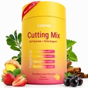 Cutting Drink Mix - GLP-1 Drink Mix | Dual-Action Prebiotic Formula for Gut Wellness Support & Healthy Energy Boost | Non-GMO, Gluten-Free & Vegan | Strawberry Açaí Flavor (30 Sticks)