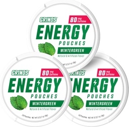 GRINDS Energy Pouches | Wintergreen Flavor | 3 Cans
