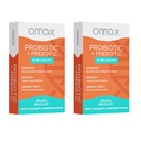 Omax3 Probiotic & Prebiotic 50 Billion CFU + Chicory Inulin, – 10 Strains Digestive Health Supplement – Supports Gut Health, Bloating Relief, Vegan, Dairy-Free, Gluten-Free, Non-GMO (2 Pack)