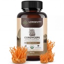 Longevity Botanicals Organic Cordyceps Mushroom Capsules Supplement Extract 120ct | Cordyceps Militaris Fruiting Body | ≥30% Beta-D-Glucans | 40 Servings of 900mg | Supports Daily Energy & Wellness
