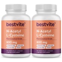 BESTVITE N-Acetyl L-Cysteine 600mg (NAC) (120 Vegetarian Capsules) (120 x 2) - No Stearates - Vegan - No Fillers - No Silica - No Gelatin - Gluten Free - Non GMO