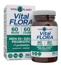 Vital Planet - Vital Flora Men 55+ Daily Probiotic, 60 Billion CFU, 60 Diverse Strains, 7 Organic Prebiotics, Immune Support, Gas Relief, Colon and Digestive Health Probiotics for Men 30 Capsules