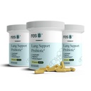 resB Lung Support Probiotic Supplement - Lung Health Supplement for Smokers, Gut Health, Immune Support, Respiratory Care, Holy Basil, Turmeric, Clinically Trialed - 180 Capsules (3 Bottles)
