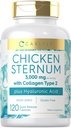 Carlyle Chicken Sternum Collagen Type 2 | 3000mg | 120 Capsules | Plus Hyaluronic Acid | Non-GMO, Gluten Free Supplement