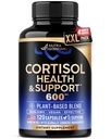 Cortisol Supplement for Women - Holy Basil | Ashwagandha | Rhodiola | L-Theanine - Plant-Based Hormone Balance - Mood, Focus & Sleep Support - Lab Tested - Vegan, Non-GMO - 120 Capsules for 4 Months