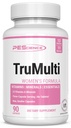 PEScience TruMulti Multivitamin for Women with Iron, Daily Formula with Premium Vitamin C, D, Zinc Supplement for Immune Support, Chelated Minerals, 90 Easy to Swallow Capsules