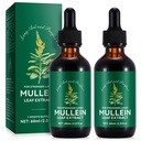 Mullein Drops for Lungs 4 Fl Oz - Mullein Leaf Extract for Lungs with Chlorophyll - Natural Herbal Supplement for Lung Cleanse, Respiratory Support, Boosts Immunity, Digestive Wellness
