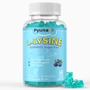 L-Lysine Gummies 1000mg, 5-in-1 Formula for Adults, 60 Ct | Lip Health Supplement with Vitamin C D3 Zinc & Magnesium for a Convenient Daily Immune Support, Bluberry Chewable
