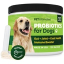 Pet Ultimates Pet Probiotics for Dogs (137g/120 Servings) – 22-Species Dog Probiotics Powder – Daily Skin and Coat Supplement for Dogs with Digestive Enzymes for Gut Health & Seasonal Comfort