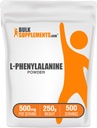 BulkSupplements.com L-Phenylalanine Powder - Phenylalanine Supplement, L-Phenylalanine 500mg - Amino Acids Supplement, Gluten Free, 500mg per Serving, 250g (8.8 oz) (Pack of 1)
