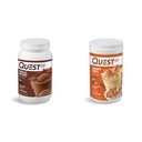 Quest Nutrition Chocolate Milkshake Protein Powder, 22g Protein, 1g Sugar, Low Carb, Gluten Free, 3 Pound, 43 Servings & Cinnamon Crunch Protein Powder, 20g Protein, 2g Net Carb, 1g Sugar