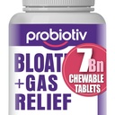 Gas & Bloating Support for Women and Men 7 Billion CFU – Chewable Probiotics & Lactobacillus Reuteri, Daily Digestive Enzymes for Occasional Bloating, Gut Comfort & Digestive Health