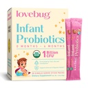 LOVEBUG Infant Probiotics 0-6 Months - USDA Organic Probiotics for Babies, Supports Baby Gas, Colic, Reflux, Diarrhea and Newborn Constipation Relief, Allergen & Sugar Free, Tasteless Powder, 30 Pack