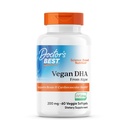 Doctors Best Vegan DHA from Algae - Vegan Plant Based Omega 3 Supplement for Women & Men, Supports Memory, Brain & Cardiovascular Health, Non-GMO, Gluten Free, Soy Free - 60 Veggie Softgels