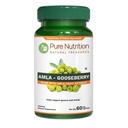 Pure Nutrition Amla Capsules (Indian Gooseberry) 1000 mg per Serving | 60 Veg Capsules | Amla Fruit Extract 500 mg + Powder 500 mg | Standardized Extract | Non-GMO Herbal Supplement