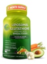 Liposomal Glutathione 500mg - Active Form L Glutathione (Reduced) for Maximum Absorption - Made with Organic Whole Foods - Master Antioxidant & Detoxifier - Immune & Cardiovascular Support - 120 count