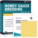 Ceeport Manuka Honey Gauze Wound Dressing, 4" x 4", 10 Individual Pack | Medical Grade Manuka Honey bandages for wounds, Bed Sore, Burns, Blisters, Minor Cuts, Non-Adherent, Sterile, Wound Care