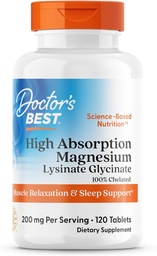 Doctor's Best High Absorption Magnesium Glycinate Lysinate, 120 Count