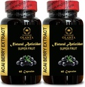 ACAI Berry Extract - Organic Dietary Supplement Acai Berry Powder, Superfood, Daily Energy Support, Acai for General Wellness - 2 Bottles 120 Capsules