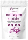 Micro Ingredients Multi Collagen Peptides Powder, 8oz – Hydrolyzed Type I,II,III,V,X with Biotin, Hyaluronic Acid, Vitamin C – Unflavored Collagen for Women & Men, Easy Dissolve, 20 Servings