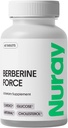 Nuray Berberine Force - Supports Cognitive Health, Gastrointestinal Health, Cardiovascular Health, and Helps Maintain Metabolic Health - with Folate, R-Alpha Lipoic Acid - 60 Count - 500mg