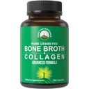Peak Performance Bone Broth Collagen Capsules - 180 Pills of Grass Fed Bone Broth Collagen Protein Peptides - Contains All 3 Types 1, 2, and 3 - Pure Pasture Raised Paleo Friendly for Women & Men