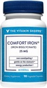 The Vitamin Shoppe Comfort Iron 25MG, Clinically Studied Iron Bisglycinate, Energy Production & Immune Support, Gentle & Non-Constipating Supplement (90 Veggie Capsules)