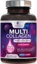 Multi Collagen Complex Pills - Hydrolyzed Collagen Peptides Capsules for Women & Men - Types I, II, III, V, X Multi Collagen - Hair, Skin & Nails Support Supplement - Bottled in USA - 180 Capsules