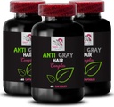 Anti gray hair vitamins - ANTI GRAY HAIR COMPLEX - Color reawakening, Gray hair supplement, Natural gray care, Vibrant hair, Hair glow, Color vitality, Gray hair management 3 Bottles 180 Capsules