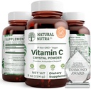 Natural Nutra Pure Vitamin C Crystal Powder from Ascorbic Acid, Boost Immunity, Maintain Capillary Strength Supplement, Increases Iron Absorption, Non-GMO, Herbicide, Pesticide, Soy Free, 8 Oz