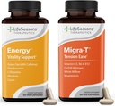 Migra-T with Caffeine - Migraine Prevention & Relief Supplement - Support for Severe Headaches - Reduces Light Sound & Odor Sensitivity - 120 Capsules
