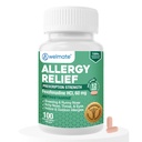 WELMATE - Fexofenadine Hydrochloride 60mg (100 Tablets) - Non Drowsy Allergy Medicine - 12 Hours - Antihistamine - Nose, Eyes, Throat - Generic Allergy Pills - Gluten Free, Over-the-Counter Medication