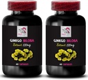 Natural antioxidant Capsules - Ginkgo BILOBA Extract - Herbal Leaf Extract Benefits, Ginkgo biloba antioxidant Powder, Botanical antioxidant Capsules, Ginkgo antioxidant Benefits 2 Bottles 120 Caps