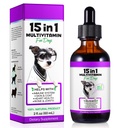 Dog Multivitamin Liquid - 15 in 1 Dog Vitamins Multivitamin, Support Skin & Coat, Heart, Bones and Joint Health, Pet Vitamins and Supplements (2 Fl Oz)