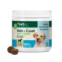 PetNC Skin & Coat Soft Chews for Dogs with Omega-3, 60 Count | Dog Skin & Coat Soft Chews with omega-3, EPA & DHA to Promote Healthy Skin & A Soft, Glossy Coat, Dogs 18 Weeks & Older