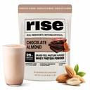 Rise Grass-Fed Whey Protein Powder - Chocolate Almond | 25g Protein No Artificial Flavors, Colors, or Preservatives - Sugar Free, Gluten-Free, Soy Free (2.4 lbs)