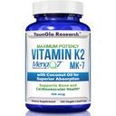 Vitamin K2 MK7 (MenaQ7) 100 mcg w/Coconut Oil for Superior Absorption, Dietary Health Supplement, 120 Vegan Liquid Capsules to Support Bone Strength & Density for Adults Women & Men