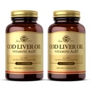 Solgar Cod Liver Oil - 100 Softgels, Pack of 2 - Provides Vitamins A & D - Non-GMO, Gluten Free - 200 Total Servings