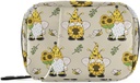 Gnome Bees Pill Box 7 Day Pill Case Travel Pill Organizer Bag with Zipper Portable Weekly Vitamin Medicine Supplement Holder Pouch Bag